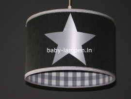 Babylamp antraciet met 3x zilveren ster