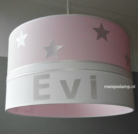 Baby hanglamp roze wit sterren