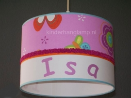 lamp babykamer Isa roze bloemen en vlinders