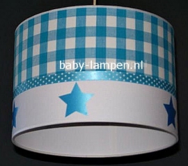 Babylamp aqua ruit en 5x aqua sterren