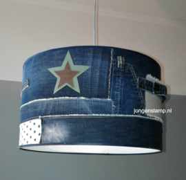 Stoere lamp spijkerstof sterren