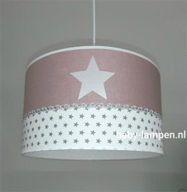 lamp babykamer oud roze 3x zilveren ster
