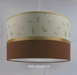 babykamerlamp gouden veertjes roest bruin