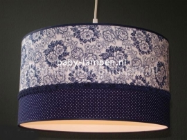 Babylamp donkerblauwe bloemen en stip