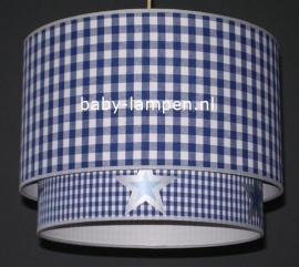 lamp babykamer kobalt blauwe ruit kobalt blauwe mini ruit met zilveren sterren