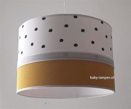 Lamp babykamer oker geel zwarte stippen