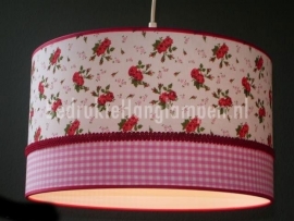 Babylamp rood roosje en roze ruit