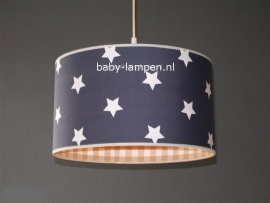 Babylamp antraciet sterren beige ruit