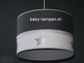lamp babykamer antraciet en mini grijs ruitje