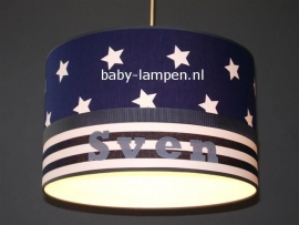lamp babykamer Sven donkerblauwe sterren en strepen