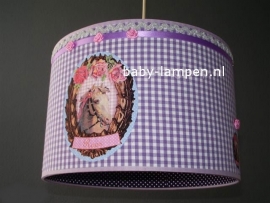 Babylamp paars paardje met naam