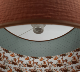 lamp babykamer roest bruin hertjes