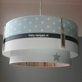 babylampen mint lichtgrijs wit en steigerhout