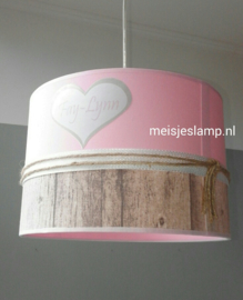 Babylamp roze steigerhout