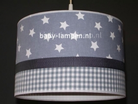 Babylamp grijze ster en grijze ruit