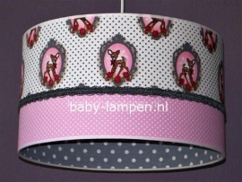 lamp babykamer hertje roze en grijze stipjes