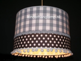 Babylamp grijze ruit en stip met bolletjes