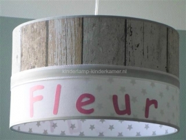 babylamp steigerhout wit en fuchsia naam