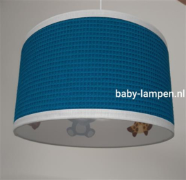 Babyhanglamp petrol/blauw met diertjes