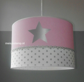 babylamp roze drie keer zilver ster