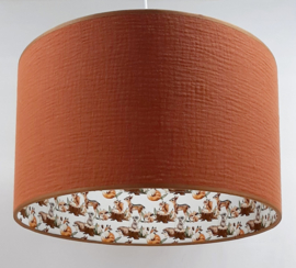 lamp babykamer roest bruin hertjes