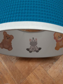 Babyhanglamp petrol/blauw met diertjes