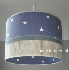 babylamp jeans blauw witte sterren