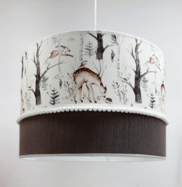 Babylamp taupe ribstof bosdieren