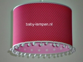 babylamp fucsia stip en roze sterren