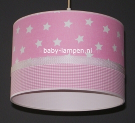 Babylamp roze sterren en ruitjes