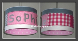 Stoere meisjeslamp roze en grijs Sophie