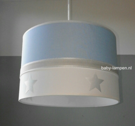 Babylamp lichtblauw zilveren sterren