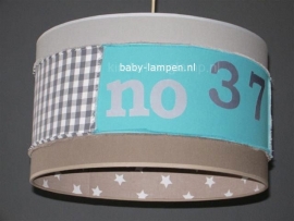 Stoere lamp babykamer beige blauw