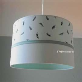 babylamp mintgroen en veertjes