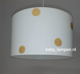 Lamp babykamer gouden stippen behang
