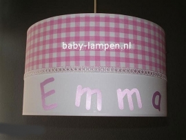 babylamp Emma roze ruitje