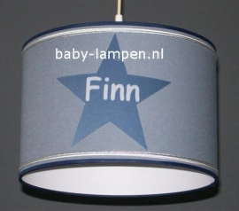 lamp babykamer  grijs en donkerblauwe 3x ster Finn