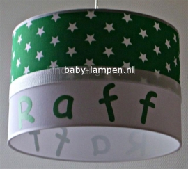 lamp babykamer groen witte sterren Raff