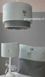 Lampenkapje in dezelfde stoffen als de hanglamp