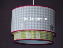 lamp babykamer lichtblauw groen en rood