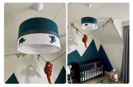 babylamp oudgroen silhouet jungle diertjes