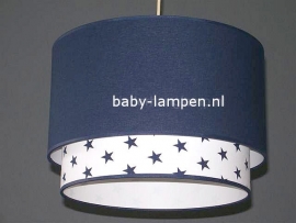 lamp babykamer donkerblauw wit met donkerblauwe sterren