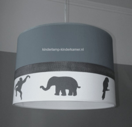 babylamp oudgroen silhouet jungle diertjes