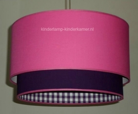 lamp babykamer paars fuchsia en paars ruitje