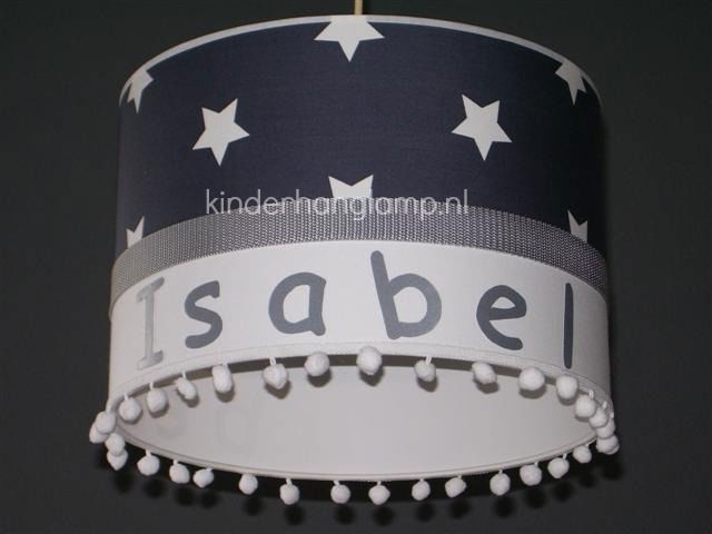lamp babykamer Isabel grijze sterren en witte bolletjes