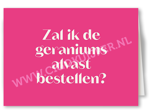 Zal ik de geraniums alvast bestellen