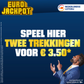 Euro jackpot 2 trekkingen voor € 3,50 per rijtje