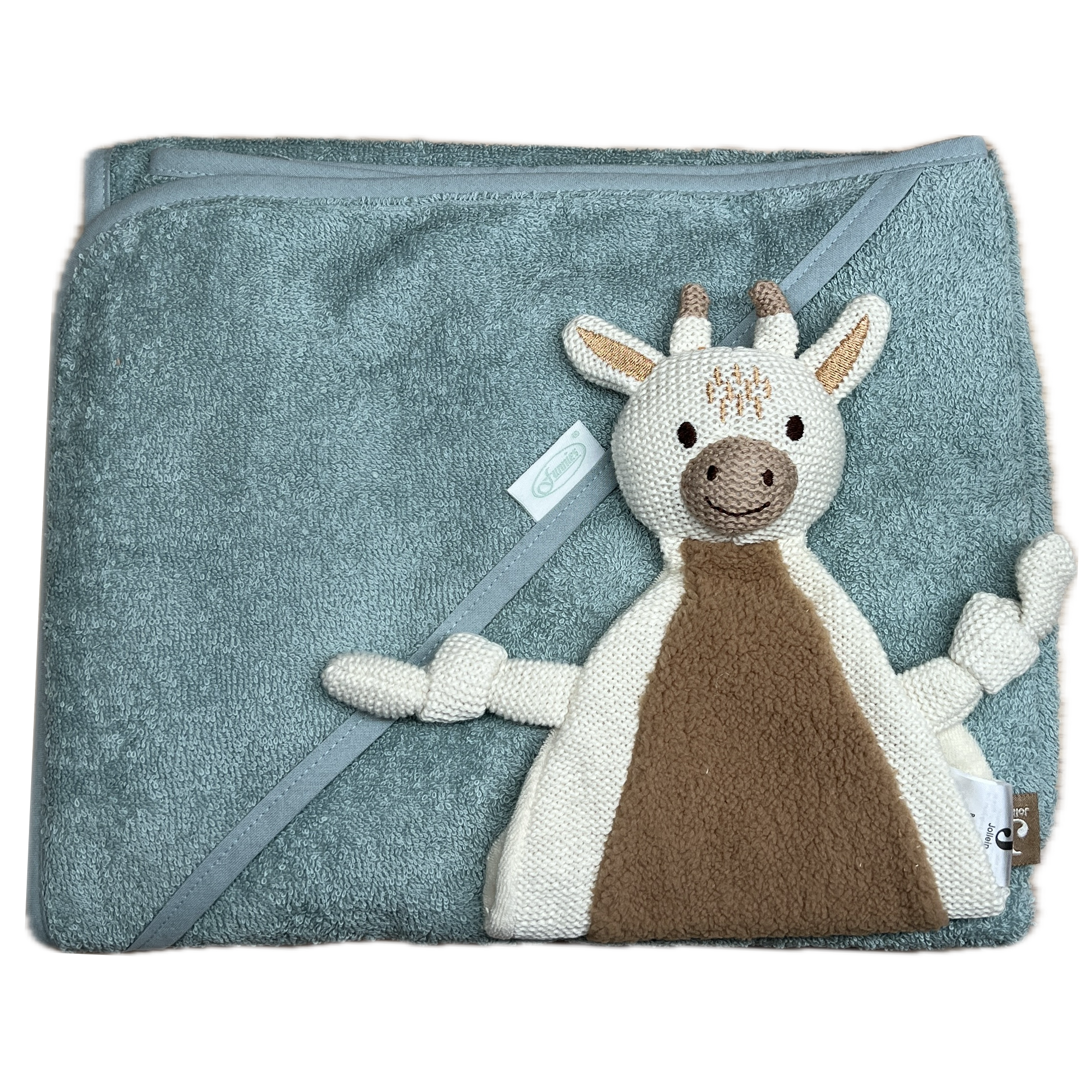 Funnies Badcape Groen 100 cm x 100 cm met speendoekje