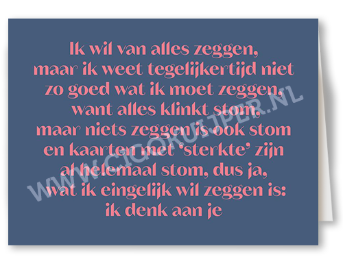 Ik wil van alles zeggen. maar.....