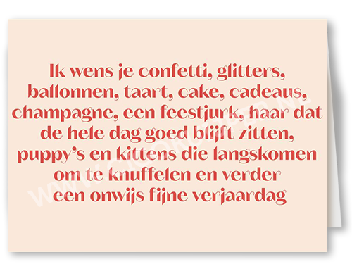Ik wens je confetti, glitters, balonnen, taart...etc